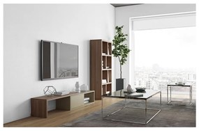 Sivý variabilný televízny stolík s orechovou dyhou TemaHome Move