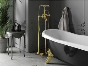Mexen RETRO voľnostojaca vaňová batéria, zlatá, 75933-50