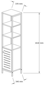 Kúpeľňová skrinka Kutuvu (dub zafírový + čierna) . Vlastná spoľahlivá doprava až k Vám domov. 1092737