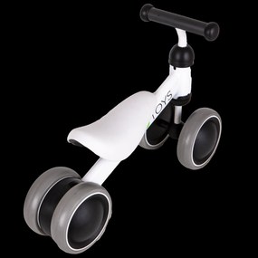 ECOTOYS mini odrážadlo pre deti biele 18–36 mesiacov, dvojité predné kolesá, s blokádou