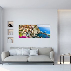 Obraz - Talianska dedinka Manarola (120x50 cm)