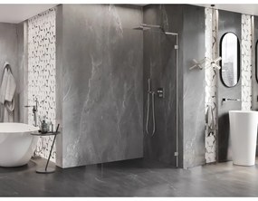 Mexen, Mexen Lunar L sprchová stena pravá 110 x 200 cm, priehľadná 8 mm, brúsený nikel - 830L-110-000-97-00-P