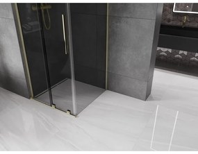 Mexen Velar L, sprchový kút s posuvnými dverami 90 x 90 cm, 8mm šedé sklo, zlatá lesklá, 871-090-090-43-50