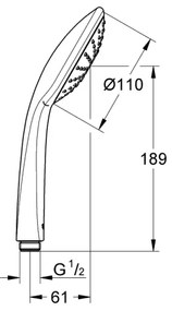 GROHE 27265000 - Ručná sprcha RAINSHOWER 130 lesklý chróm