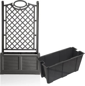 BAMA Kvetináč s ozdobnou mriežkou SEPARE, antracit