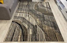 Sivý koberec s geometrickým vzorom Gallery DREVO – rôzne rozmery Rozmer: 60x110 cm