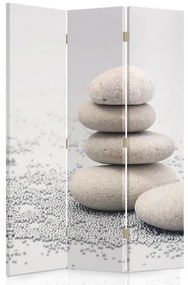 Ozdobný paraván, Klid kamenů - 110x170 cm, trojdielny, obojstranný paraván 360°