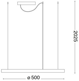 Ideal Lux - LED luster na lanku ORACLE SLIM LED/28W/230V 3000K pr. 50 cm biela