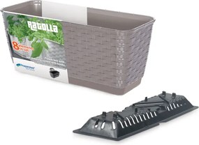 Plastový balkónový kvetináč DRL400PW 38,6 cm - mocca