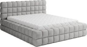 Sivá čalúnená dvojlôžková posteľ s úložným priestorom s roštom 160x200 cm Dizzle – ELTAP