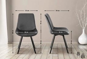 Jedálenská stolička Lewes - zamat - Tmavo sivá