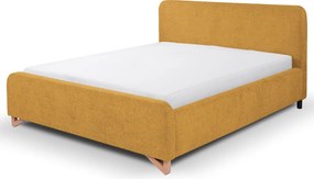 Posteľ Flamingo 180x200 cm, žltá štruktúrovaná tkanina