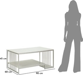 Konferenčný stolík Kayseri 90 cm mramor/strieborný