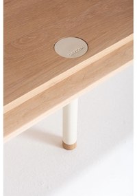 TV stolík z dubového dreva v bielo-prírodnej farbe 180x64 cm Fina – Gazzda