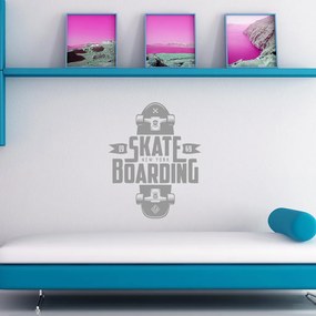 Veselá Stena Samolepka na stenu na stenu Skateboarding Farba: černá