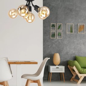 Čierne stropné svietidlo bez tienidla Viggo – LAMKUR