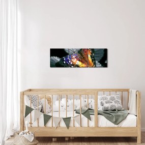 Obraz motýľa (s hodinami) (90x30 cm)