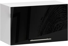 Horná kuchynská skrinka OLIWIA W60OK biela / čierna, lesk