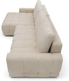 Rohová sedačka Sorenio s funkciou spania ľavá - béžová pletenina Murano 833