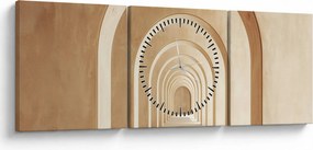 Obraz - Béžový priechod (s hodinami) (90x30 cm)