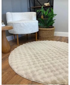 Béžový umývateľný okrúhly koberec ø 80 cm Bubble Cream – Mila Home