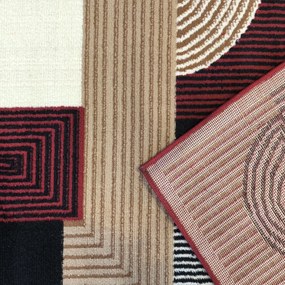 Koberec Alfa 18 – červený s geometrickým vzorom do interiéru Rozmer: 40x60 cm