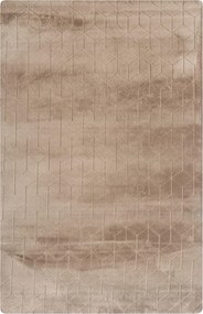 Béžový obdĺžnikový koberec s efektom králičej kožušiny 3D Rabbit Rozmer: 80x150 cm