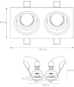 Lucide 22959/02/30 - Podhľadové svietidlo EMBED 2xGU10/50W/230V čierna