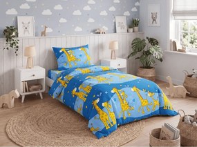 Bavlnené obliečky Žirafa modrá