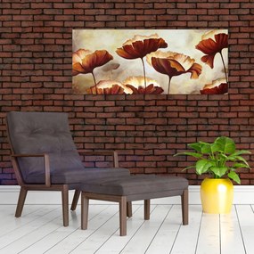 Obraz červených kvetov (120x50 cm)