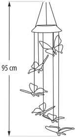 LED RGB Solárne svietidlo 6xLED/1,2V 300 mAh IP44 motýľ