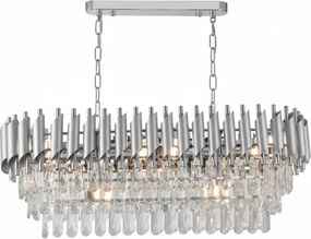 Brilagi - Závesný luster ECLIPSE na reťazi 10xE14/10W/230V 78x28 cm strieborný