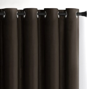 Záves AmeliaHome Velvet s priechodkami 140x270 cm tmavohnedý