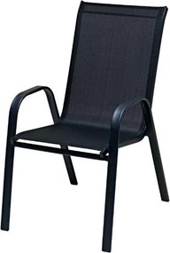 TRENDIE Záhradné stoličky sada 6ks čierne