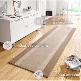 Béžovo-hnedý behúň Hanse Home Basic, 80 x 300 cm