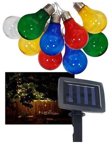 LED Solárna vonkajšia reťaz 10xLED/1,2V 300 mAh 2,2 m IP44 multicolor