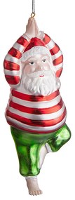 HANG ON Glas Ornament Yoga Santa -