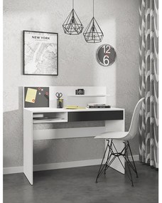 Kondela PC stôl s magnetickou tabuľou, biela/čierna, IMAN