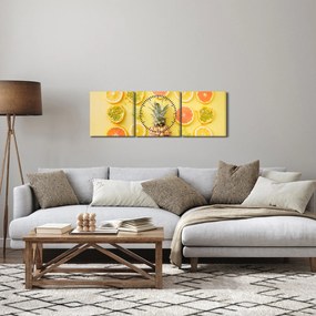 Obraz ovocie (s hodinami) (90x30 cm)