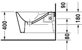 Duravit Starck 1 - Závesný bidet, 1 otvor pre armatúru prepichnutý, 410 x 575 mm, biely 0274150000