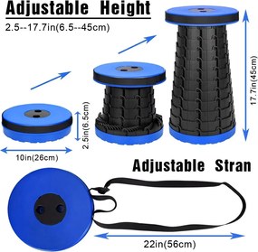 Zaparkorun Prenosný outdoorový taburet - modrý