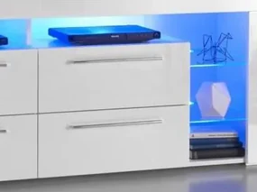 TV stolík/skrinka Torneros 03 (biela + lesk biely). Vlastná spoľahlivá doprava až k Vám domov. 1101303
