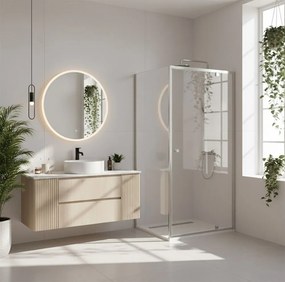 Štvorcový sprchový kút REA Primo Swing 80/dvere x 80/zástena cm, chróm/transparent - bez vaničky