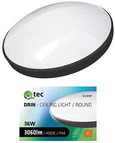 Stropná lampa QTEC 36W 4000K čierna