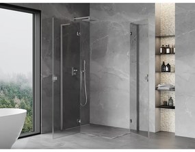 Mexen Mist-H L Duo, 2-krídlový sprchový kút 100 x 95 cm, číre sklo, chrómový profil, 8A5L-100L-095P-01-00