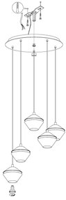 Eglo 98683 - LED závesný luster na lanku PERPIGO 5xGU10/5W/230V