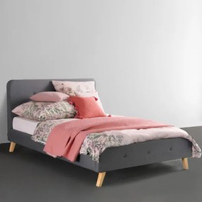 Manželská posteľ s roštom MIKKEL sivá 160x200 cm 987735