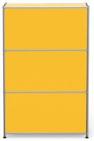 Komoda Kovová komoda »CN3« s výklopnými priečinkami, žltá