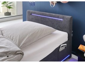 Tmavosivá čalúnená detská posteľ s úložným priestorom s roštom 120x200 cm Circle – Meise Möbel