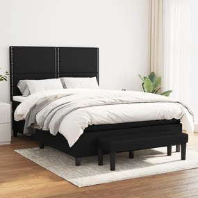 Boxspring posteľ s matracom čierny 140x190 cm látka 3136511